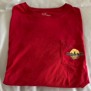 Vineyard Vines Men's Red Long Sleeve Tee